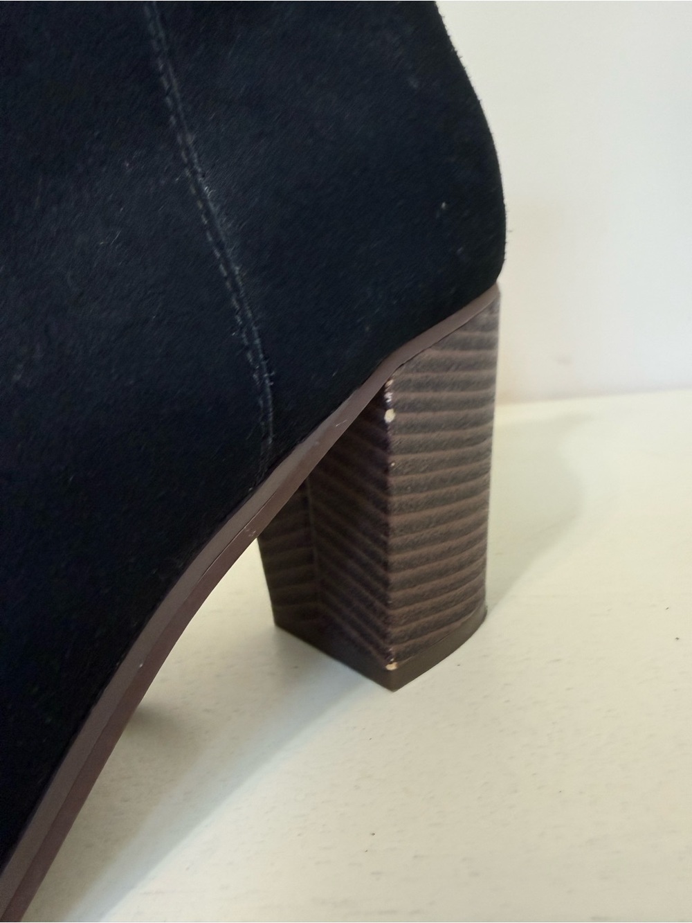 Toms Lunata Black Suede Booties Women’s 10 Wood Heel 3in - Picture 13 of 14